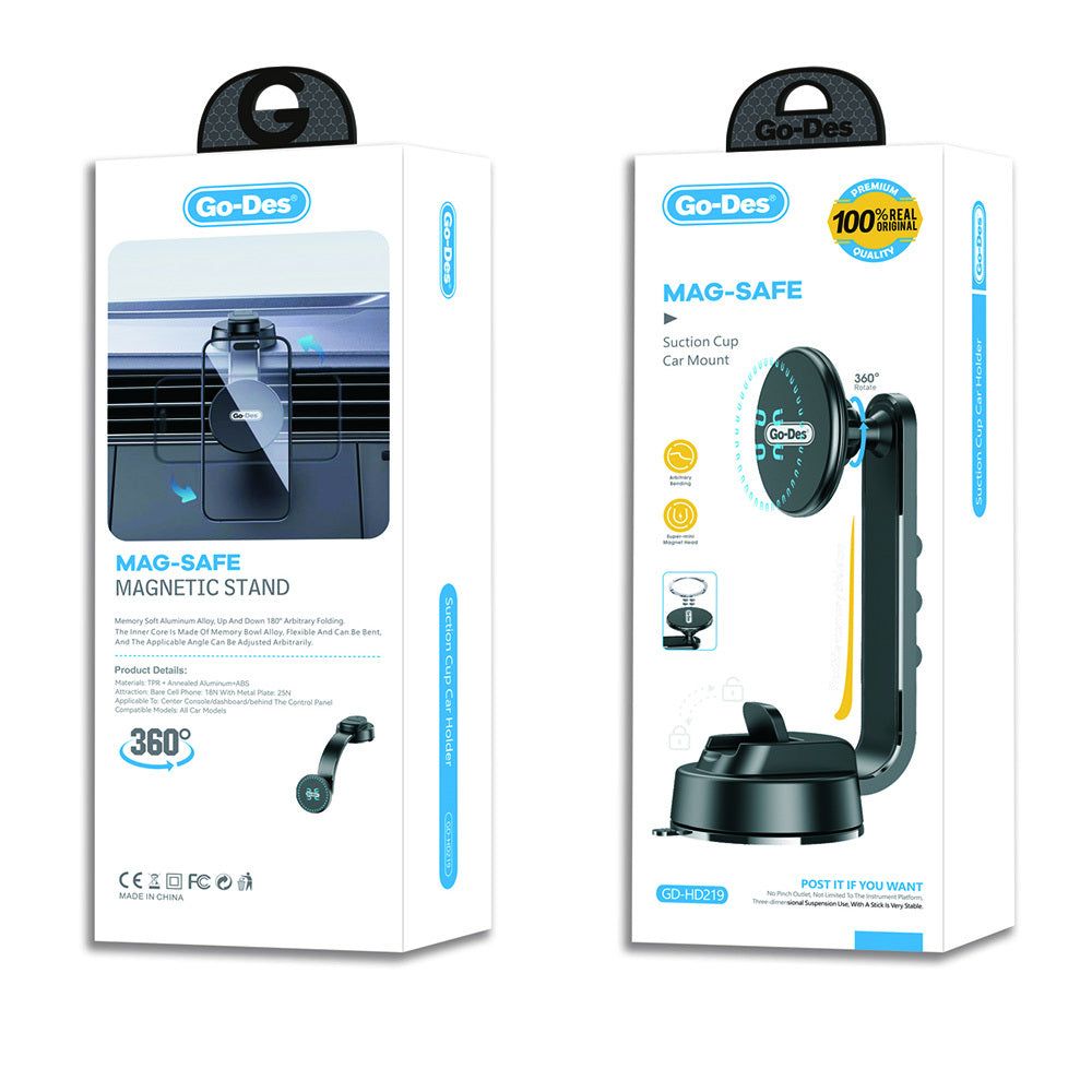 Go Des GD-HD219 M-safe Magnetik Bükülebilen Vantuzlu Araç Telefon Tutucu Go Des GD-HD219 M-safe Magnetik Bükülebilen Vantuzlu Araç Telefon Tutucu